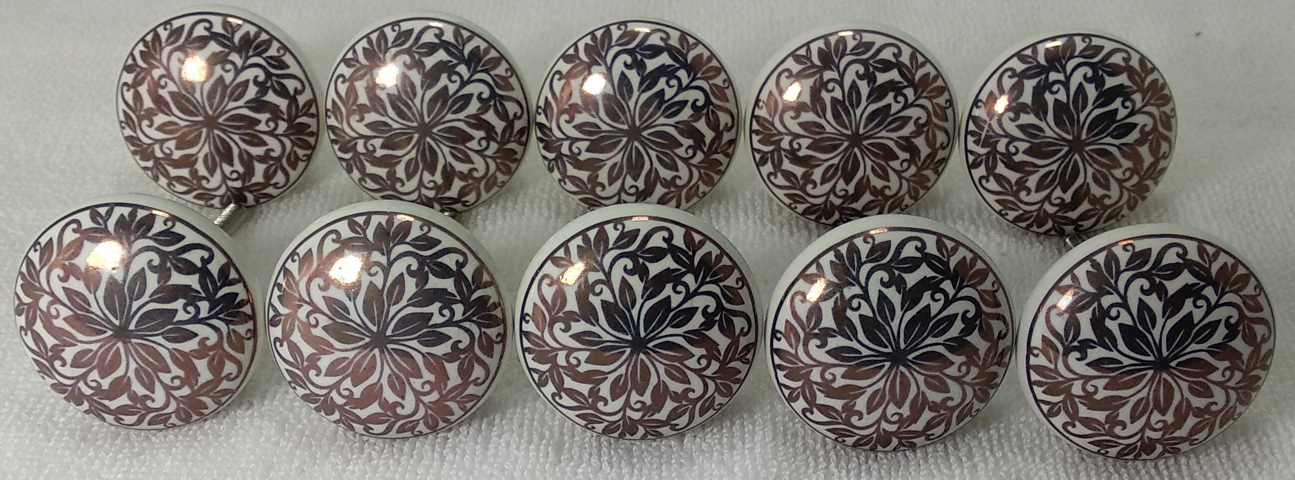 Elegante cerámica plana perillas de cerámica hecha a mano | Etsy