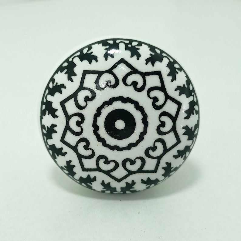 Boho Ceramic Drawer Knob – Vintage Furniture Hardware image 9