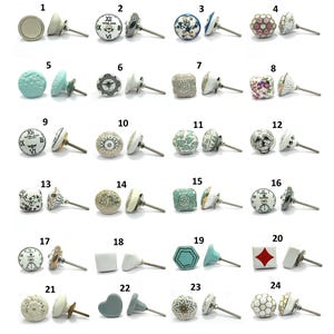 Perillas de cerámica rústica para gabinetes, tiradores vintage para cajones, 3,8 cm de diámetro