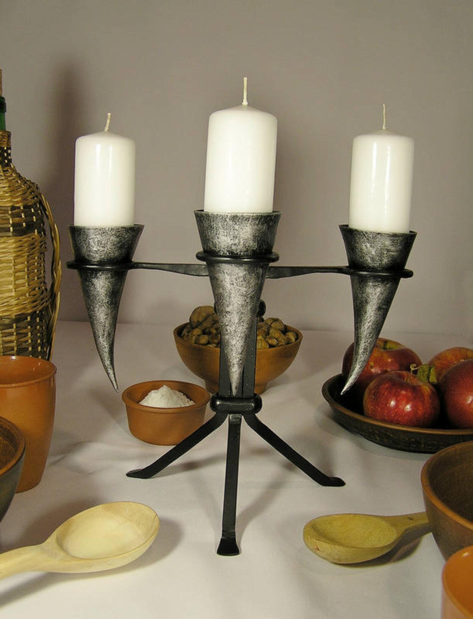 Skyrim candle holder Medieval candelabra LARP candle holder Etsy