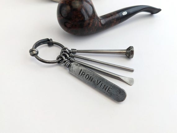Personalized Forged Tamper and Cleaning Smoking Pipe Tools With Your Name,  Date, or Other Inscription Forged Pipe Tool Cleaning Pipe Tools