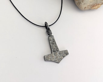 Colgante con forma del martillo de Thor, Mjöllnir vikingo forjado, joyería vikinga de Thor, colgante escandinavo