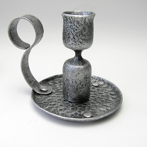 Silver forged candle holder Pillar Candle Holders Hand forged Wrought iron Candleholders forged Candlesticks classic Iron candlestick