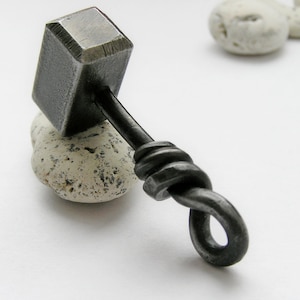 Thor's Hammer hand forged iron pendant Thor comic jewelry Scandinavian pendant Mjolnir pendant Asgard jewelry Viking pendant Warrior jewelry