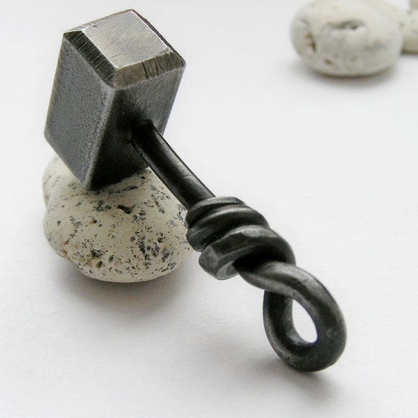 Thor's Hammer hand forged iron pendant Thor comic jewelry Scandinavian pendant Mjolnir pendant Asgard jewelry Viking pendant Warrior jewelry