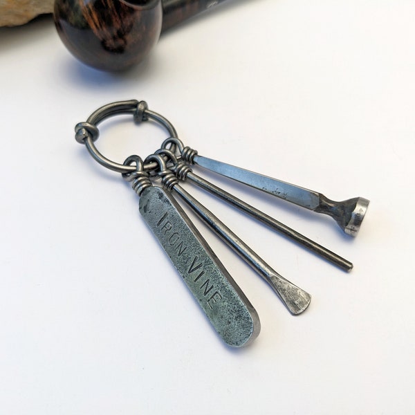 Personalized forged pipe tool Tamper and cleaning smoking pipe tools with your name, date or other inscription