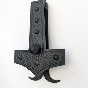 Black door knocker Thor&#39;s hammer Gift housewarming Door decoration Thor Hammer Door hardware Metal door knocker Iron door adornment