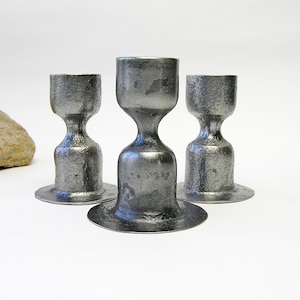 Forged Candle holder Set 3 pieces Pillar Candle Holders Hand forged Wrought iron Candleholders forged Candlesticks classic Iron candlestick