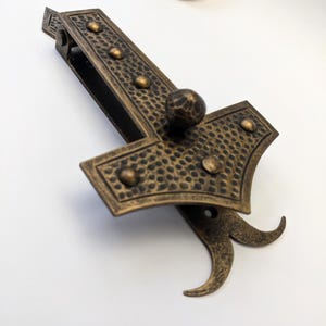 Gold door knocker Thor&#39;s hammer Gift housewarming Door decoration Thor Hammer Door hardware Wrought iron Door knocker Iron door adornment