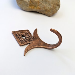 Copper small decorative coat hook Iron hook Entryway coat hooks Wall geometric hook Mudroom hook Robe hook Bathroom hooks Forged hook