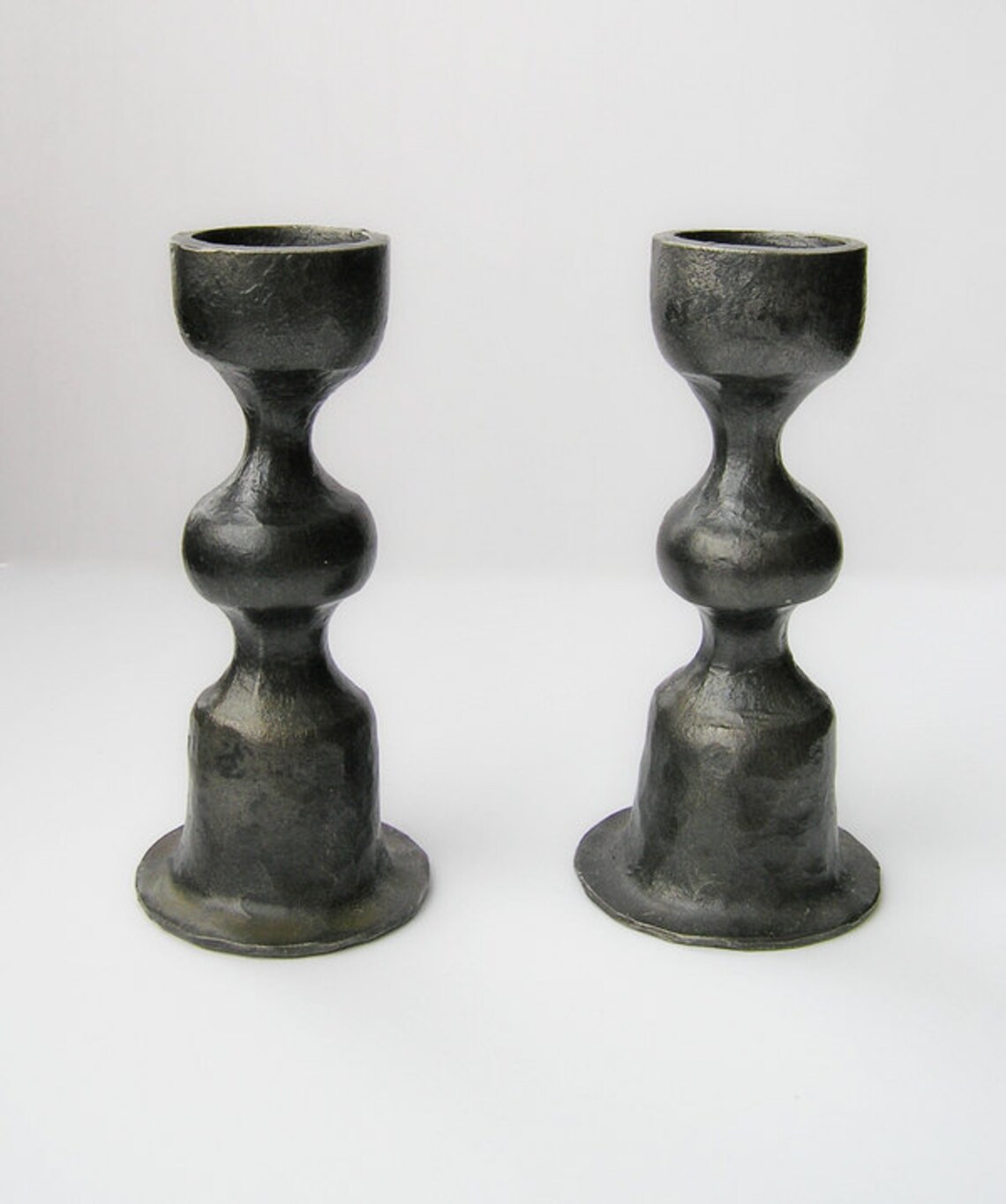 Forged Candle Holder Set 2 Pieces Pillar Candle Holders Hand Etsy