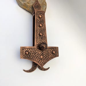 Copper door knocker Thor&#39;s hammer Gift housewarming Door decoration Thor Hammer Door hardware Wrought iron Iron door adornment