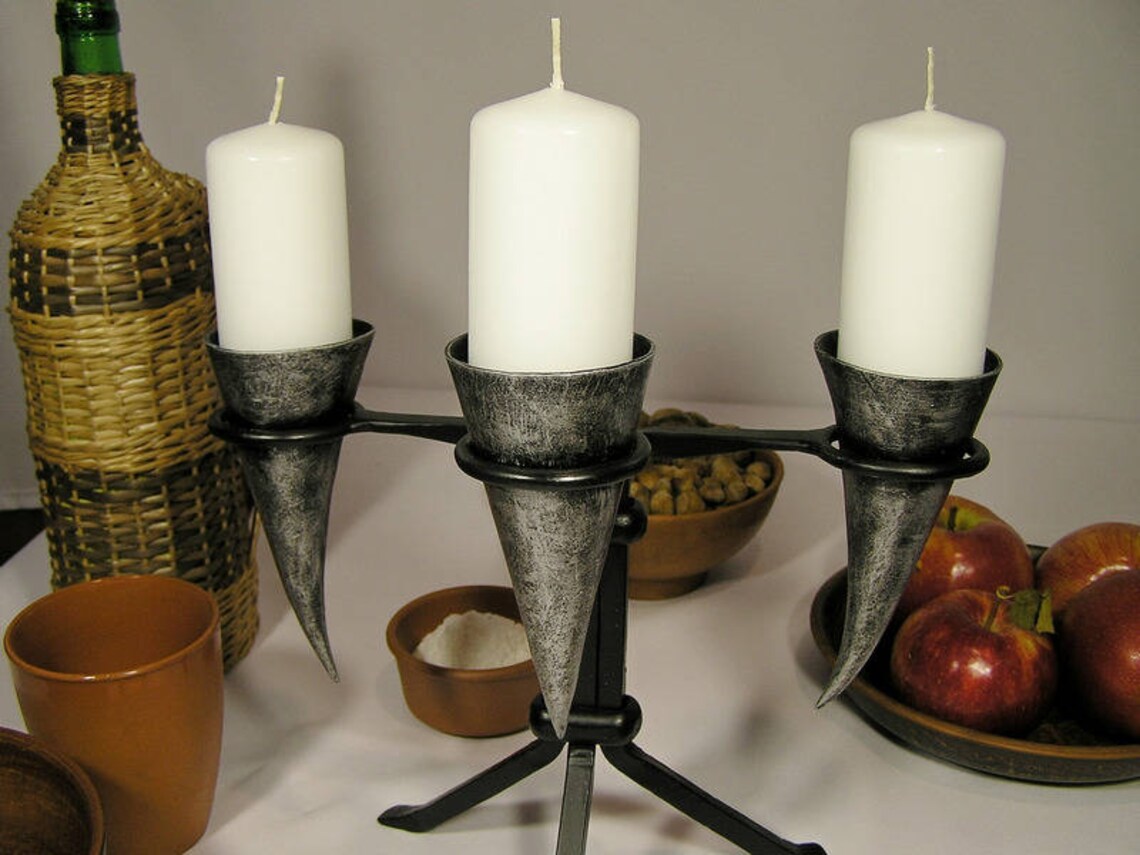 Skyrim candle holder Medieval candelabra LARP candle holder Etsy