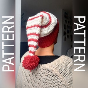 Santa hat crochet pattern / crochet christmas pattern / christmas hat crochet pattern / easy crochet pattern / crochet for beginners / pdf