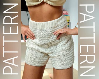 Patrón de ganchillo / Patrón de shorts de ganchillo / Patrón de shorts de ganchillo en PDF / Cómo tejer shorts de ganchillo / Patrón de ganchillo sencillo / Shorts de talle alto