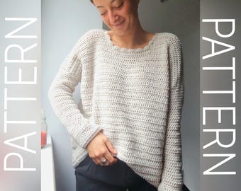 Crochet sweater pattern / slouchy sweater / oversized sweater / oversized jumper / pdf download / crochet pdf / easy crochet pattern