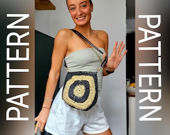 Easy crochet pattern / crochet bag pattern / crochet straw bag / crochet raffia bag / crochet for beginners / beginner crochet pattern