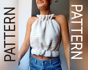Modello all'uncinetto facile / modello crop top all'uncinetto / modello pdf / uncinetto pdf / modello top all'americana all'uncinetto / modello all'uncinetto / top all'americana all'uncinetto