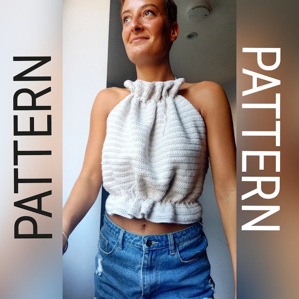 Easy crochet pattern / crochet crop top pattern / pdf pattern / crochet pdf / crochet halter top pattern / crochet pattern / crochet halter