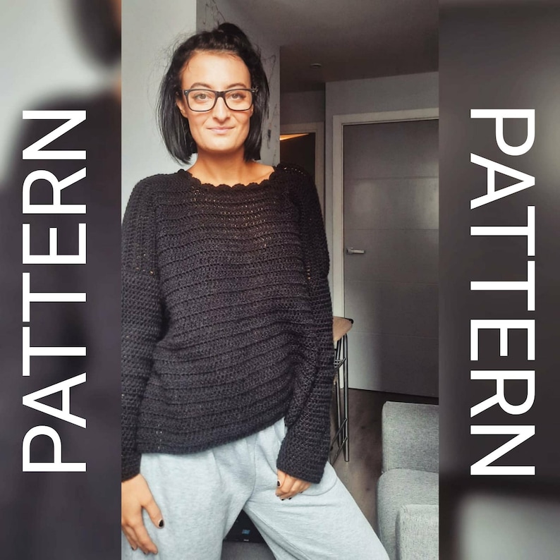 Crochet sweater pattern / oversized slouchy sweater
