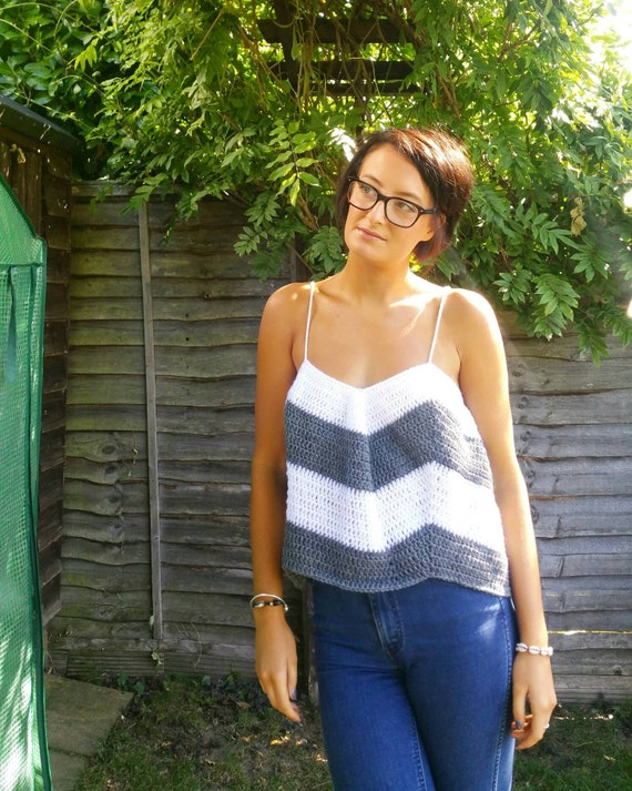 white crochet vest top