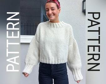 Intermediate knitting pattern / seed stitch pattern / oversized jumper pattern / oversized sweater / pdf pattern / knitting patterns / pdf