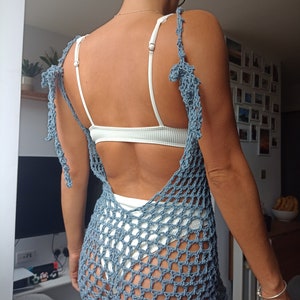 Modèle intermédiaire au crochet / modèle résille au crochet / cache-maillot au crochet / modèle de Combi-short au crochet / modèle de cache-vêtements de plage / cache-maillots de bikini image 8