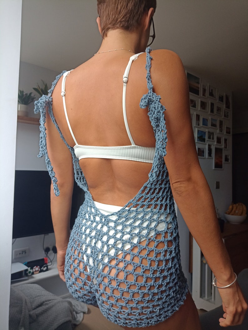 Intermediate crochet pattern / crochet mesh pattern / crochet cover up / crochet romper pattern / beach cover up pattern / bikini cover up image 8