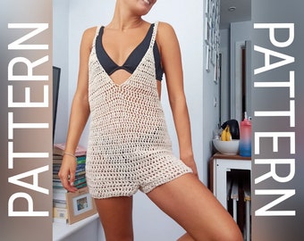 Crochet pattern / crochet romper pattern / crochet beachwear pattern / crochet cover up pattern / beach crochet up crochet pattern / pdf