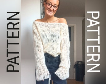 Easy crochet pattern / beginner crochet pattern / crochet sweater pattern / mohair crochet pattern / mohair sweater pattern / crochet pdf