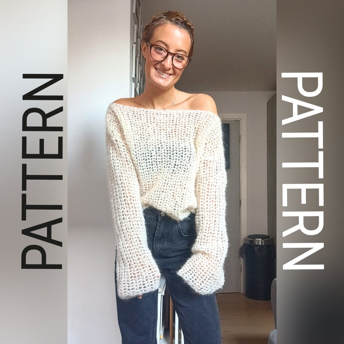 Easy crochet pattern / beginner crochet pattern / crochet sweater pattern / mohair crochet pattern / mohair sweater pattern / crochet pdf