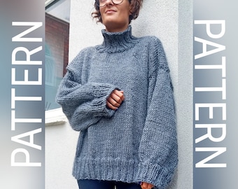 Easy knitting pattern / knit sweater pattern / pdf knitting pattern / how to knit a sweater / knitting for beginners / beginner knitting