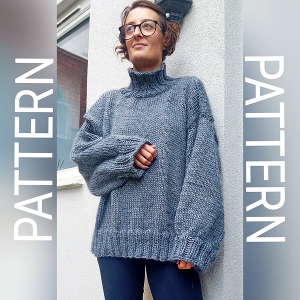 Easy knitting pattern / knit sweater pattern / pdf knitting pattern / how to knit a sweater / knitting for beginners / beginner knitting