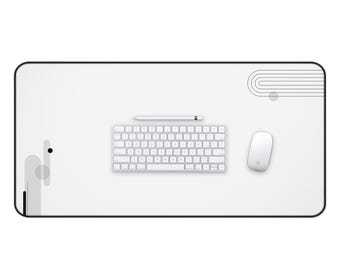 Alfombrilla de escritorio abstracta con diseño minimalista y divertido, alfombrilla para ratón, alfombrilla para escritorio de oficina en casa, color blanco y negro, regalo para compañeros de trabajo