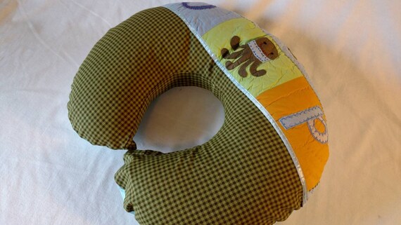 Quilting Fabric w Gingham Nursing Breastfeeding Pillow cover Fits Boppy Pillow