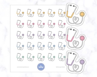 Stethoscope Planner Stickers | Doctor's Appointment Stickers | Doctor Visit Stickers| Health Planner Stickers | Medical Planner Stickers