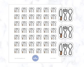 Cutlery Stickers | Meal Plan Planner Stickers | Dinner Planner Stickers | Cooking Stickers | Home Cook Stickers | Home Cooking Stickers