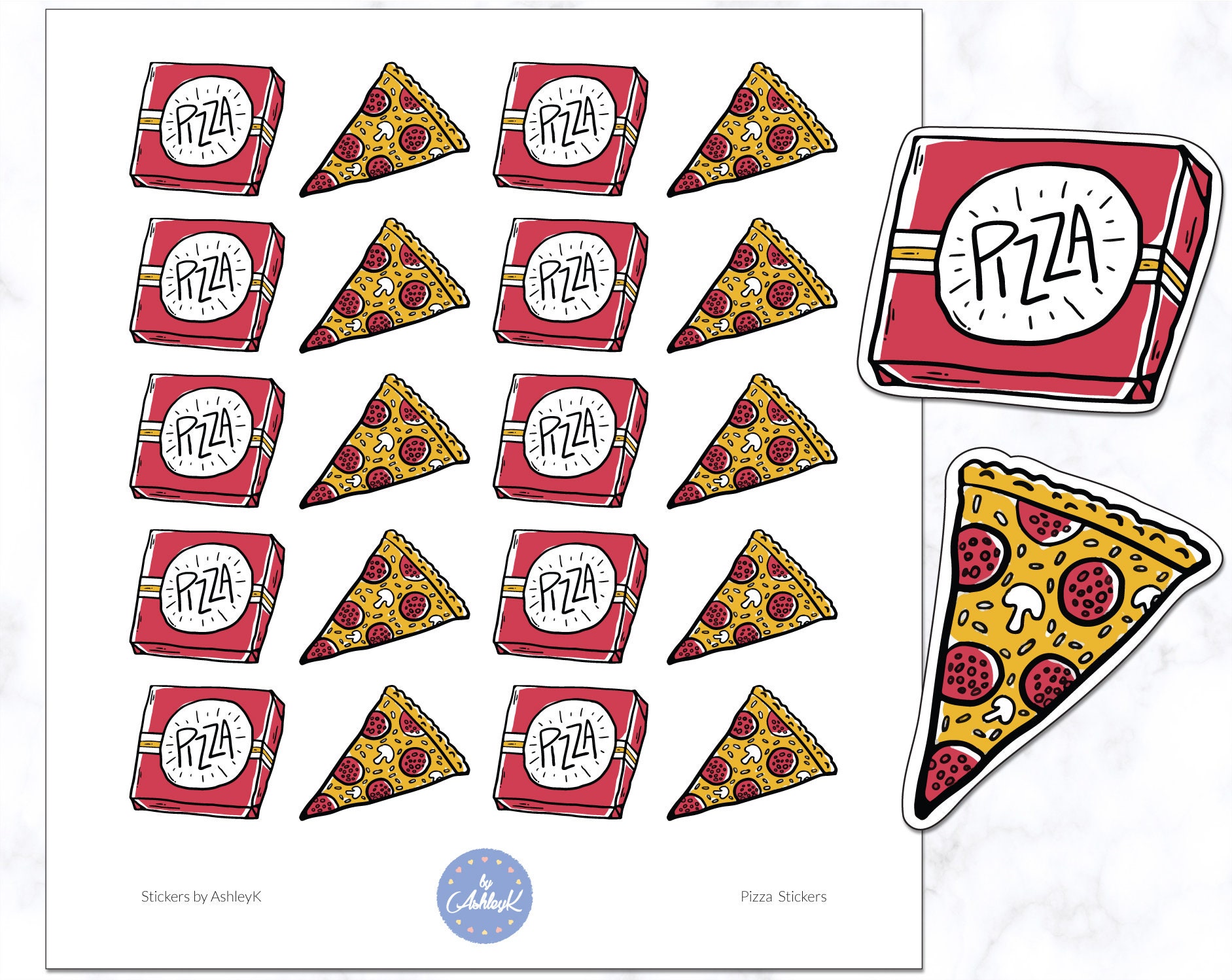 Pizza Stickers Food Planner Stickers Meal Planner Stickers | Etsy Australia
