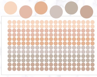 228 Neutrale Mini-Punkte Aufkleber | Dot Planer Aufkleber | Planner Mini Punkte Aufkleber | Journal Aufkleber | Kreis Aufkleber | Runde Aufkleber