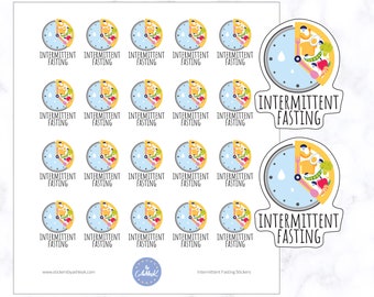 Intermitterend vasten plannerstickers | Vastenstickers | Planner voor intermitterend vasten | Gezondheidsplannerstickers | Stickers dieetplanner