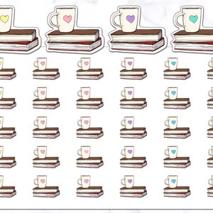 Coffee and Books Stickers | Reading Stickers | Study Planner Stickers | Me Time Stickers | Tea Time Stickers | Book Time Stickers