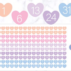 Heart Date Dot Planner Stickers