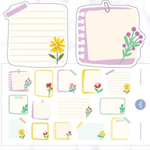 Naklejki do planera Botanical Notes | Naklejki do planera Notes | Naklejki do notatek Memo | Naklejki do dziennika | Naklejki do pamiętnika | Naklejki do planera