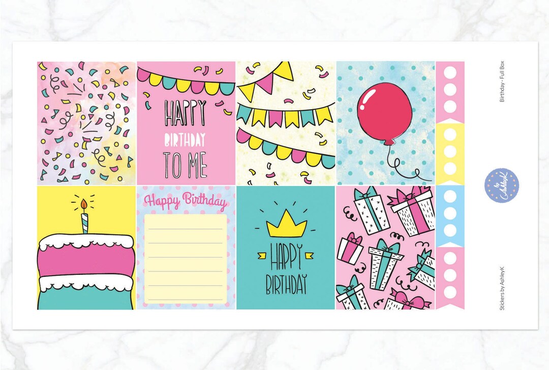 Birthday Weekly Kit for Erin Condren Planner | Happy Birthday Weekly ...