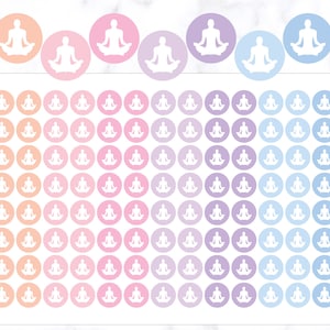 Adesivi icona meditazione / Adesivi Me Time / Adesivi meditazione / Adesivi yoga / Adesivi cerchio meditazione / Adesivi icona rotonda
