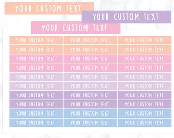 Pegatinas de planificador con encabezado largo y texto personalizado / Pegatinas de encabezado de tarea con texto personalizado / Pegatinas de planificador / Pegatinas de diario / Pegatinas de Erin Condren