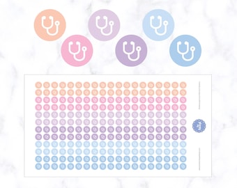 Stethoscope Icon Mini Dot Stickers | Doctor's Appointment Stickers | Clinic Icon Stickers | Hospital Stickers | Stethoscope Planner Stickers