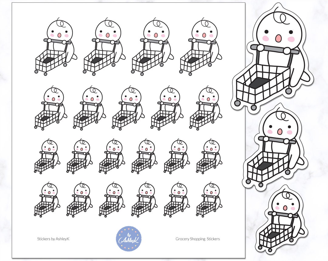 Grocery Shopping Planner Stickers Groceries Planner Stickers Etsy