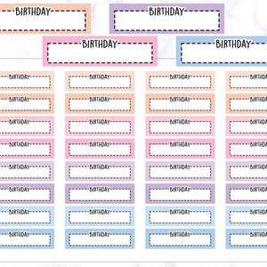 Plannerstickers verjaardagslabels | Verjaardagsstickers | Verjaardagsplannerstickers | Labelstickers planner | Verjaardagstrackerstickers