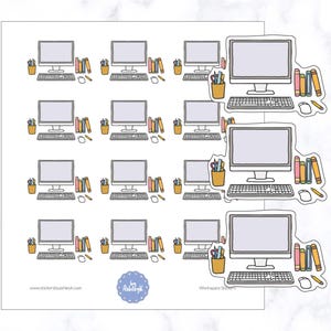 Workspace Planner Stickers | Study Planner Stickers | Work Stickers | Computer Stickers | Work Desk Planner Stickers | Work Tracker Stickers